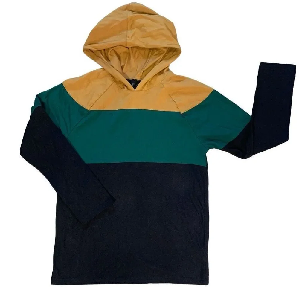 The Children’s Place Boys Size Large Pullover Color Block‎ Hoodie Navy Blue